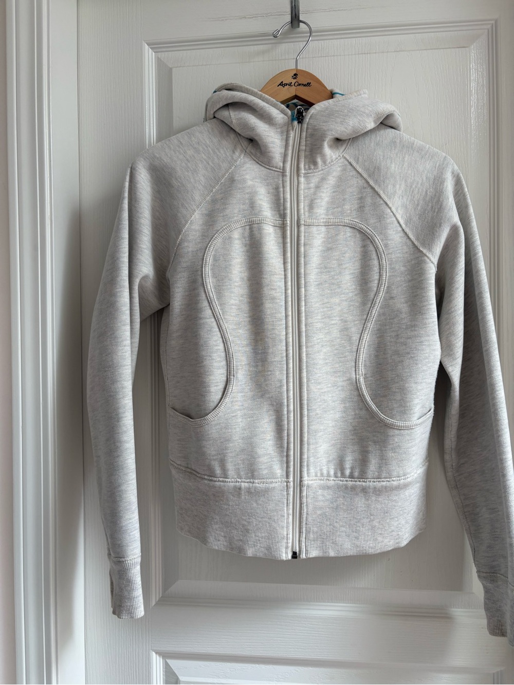 lululemon athletica Light cream reversible Full-Zip Hooded Sweatshirt